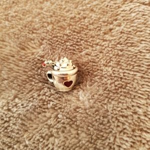 Warm Cocoa: White & Red Enamel Pandora Charm
